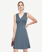 Ann Taylor Doublecloth Seamed Flare Dress