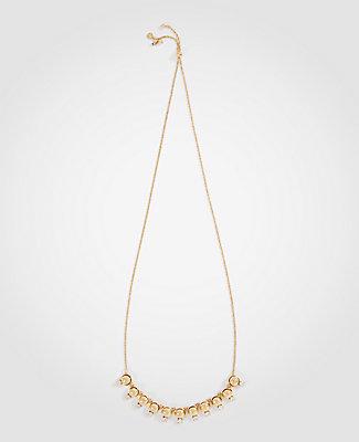 Ann Taylor Crystal Metallic Slider Necklace
