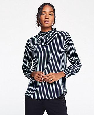 Ann Taylor Stripe Handkerchief Blouse