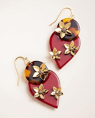 Ann Taylor Resin Flower Statement Earrings