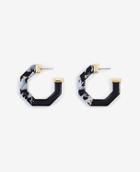 Ann Taylor Marbleized Hexagon Hoop Earrings