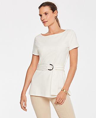 Ann Taylor Ponte Belted Top