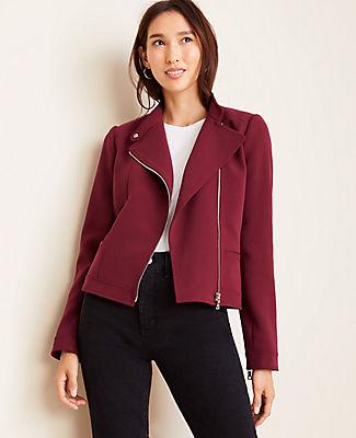 Ann Taylor Doubleweave Moto Jacket