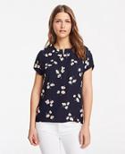 Ann Taylor Floral Mixed Media Popover Top