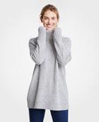 Ann Taylor Cashmere Flecked Turtleneck Tunic Sweater