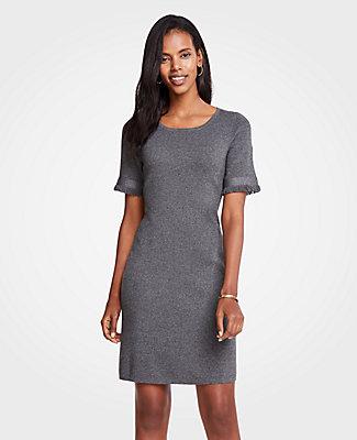 Ann Taylor Fringe Sleeve Sweater Dress