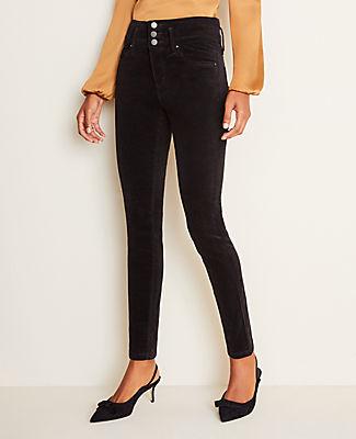 Ann Taylor High Waist Velvet Skinny Jeans