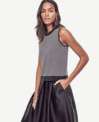 Ann Taylor Houndstooth Cropped Ann Shell