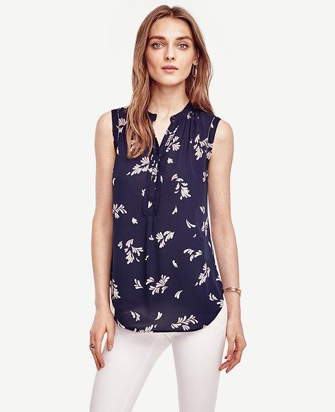 Ann Taylor Leafy Sleeveless Blouse