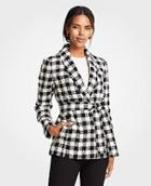 Ann Taylor Checked Belted Jacket