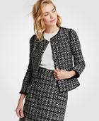 Ann Taylor Tweed Fringe Military Jacket
