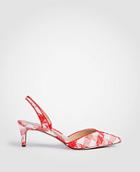 Ann Taylor Elora Piped Gingham Slingback Pumps
