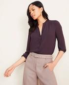 Ann Taylor Shirred V-neck Blouse