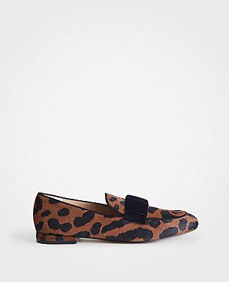Ann Taylor Adeline Hair Calf Bow Loafers