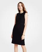 Ann Taylor Flounce Sheath Dress In Doubleweave