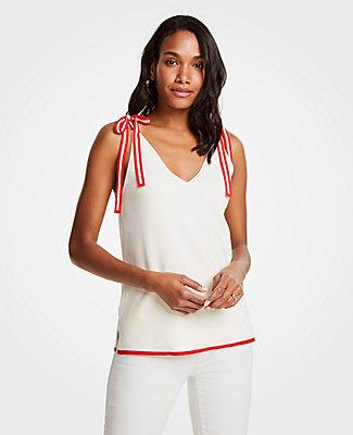 Ann Taylor Shoulder Tie Sweater Tank