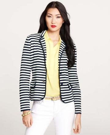  Ann Taylor Striped Tipped Jacket