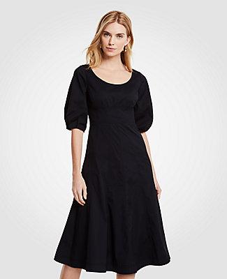 Ann Taylor Poplin Corset Flare Dress