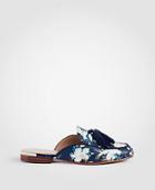Ann Taylor Alesia Floral Leather Loafer Slides