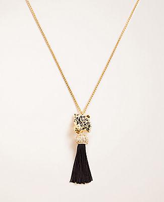 Ann Taylor Leopard Pendant Necklace