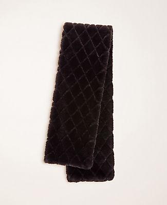 Ann Taylor Diamond Stitch Faux Fur Stole