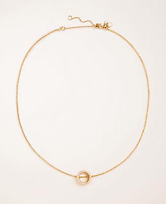 Ann Taylor Open Pave Circle Necklace