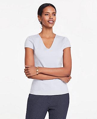 Ann Taylor Ponte Cap Sleeve Top