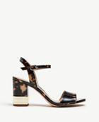 Ann Taylor Joann Tortoiseshell Print Patent Leather Heeled Sandals