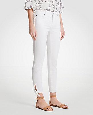 Ann Taylor Curvy Ankle Tie Skinny Crop Jeans
