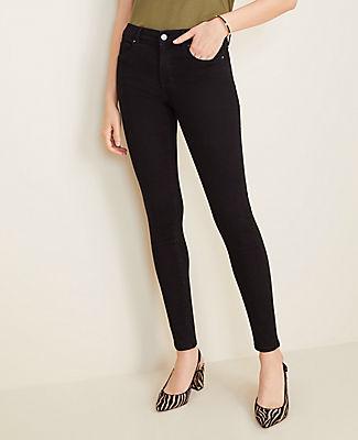 Ann Taylor Curvy Sculpting Pockets Skinny Jeans In Jet Black Wash