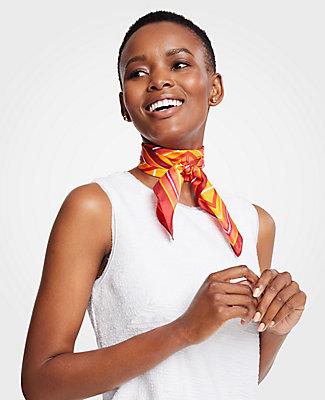 Ann Taylor Stripe Silk Little Scarf