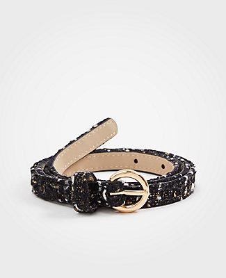 Ann Taylor Metallic Tweed Skinny Belt
