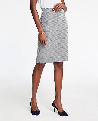 Ann Taylor Oe P Knit Check Pencil Skirt