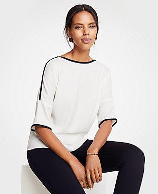 Ann Taylor Contrast Tipped Tee