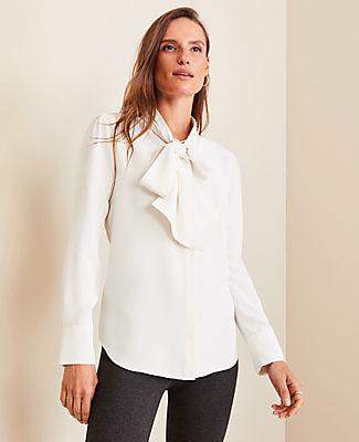 Ann Taylor Bow Neck Blouse
