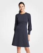 Ann Taylor Pinstripe Cuffed Dress