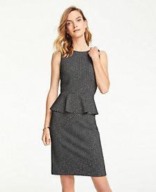 Ann Taylor Herringbone Peplum Sheath Dress