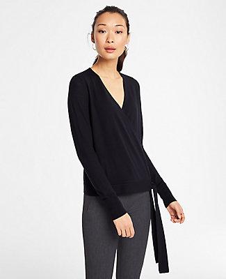 Ann Taylor Extrafine Merino Wool Wrap Sweater