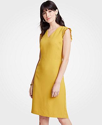 Ann Taylor Ruffle Sheath Dress