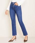 Ann Taylor Curvy Sculpting Pockets Straight Leg Jeans In Indigo Wash