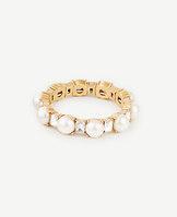 Ann Taylor Pearlized Crystal Stretch Bracelet