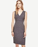 Ann Taylor Seamed V-neck Sheath Dress