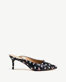Ann Taylor Juniper Floral Leather Bow Pumps