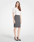 Ann Taylor Cross Stripe Pencil Skirt