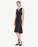 Ann Taylor Crosshatch Tweed Flounce Dress