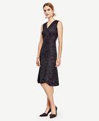 Ann Taylor Crosshatch Tweed Flounce Dress