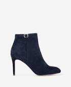 Ann Taylor Beatrice Buckle Suede Booties