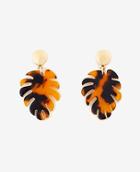 Ann Taylor Tortoiseshell Print Palm Leaf Drop Earrings