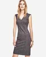 Ann Taylor Glen Plaid Flounce Sheath Dress