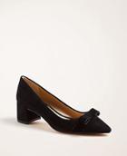 Ann Taylor Polly Bow Suede Block Heel Pumps